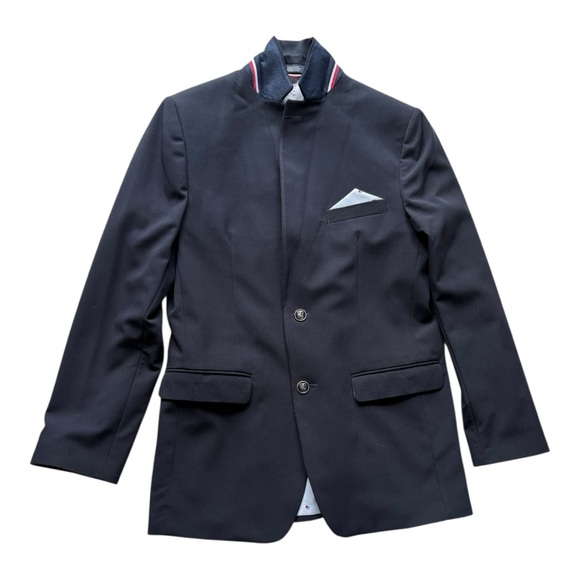 Tommy Hilfiger Boys' Bi-Stretch Alexander Blazer with Pocket Square Navy | 18 - Picture 6 of 12
